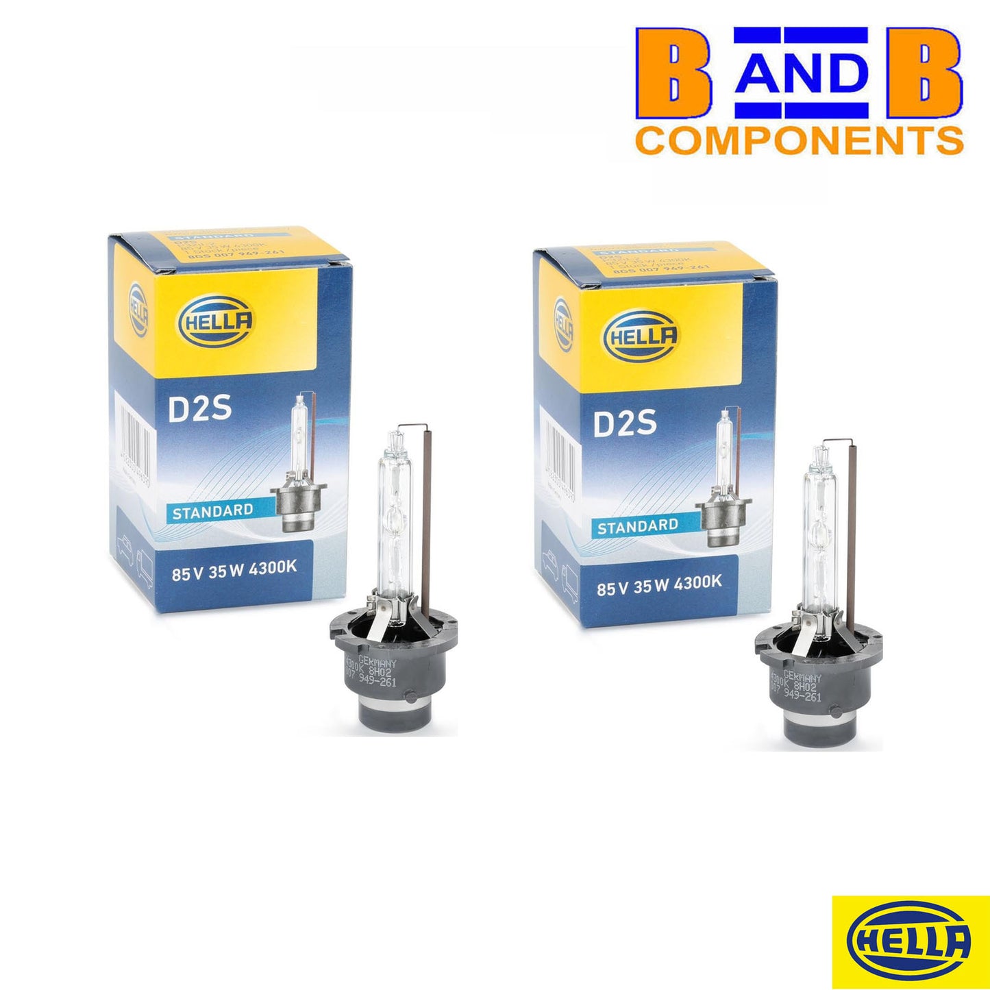 XENON HEAD LAMP BULBS x 2 D2S 85 V 35W P32d-2 4300K A3309